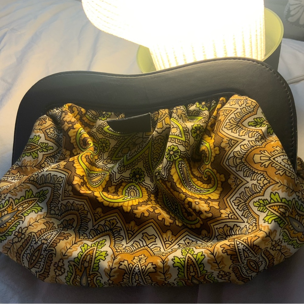 Echo Green and Gold Paisley Clutch
